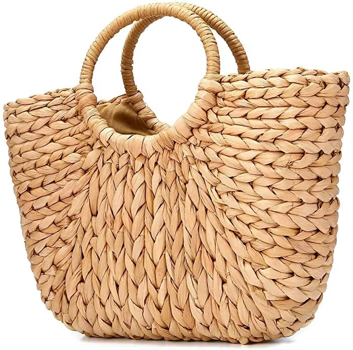 Women's Summer Beach Bag Big Capacity Travel Tote Purse Portable Straw Paper Handbag
