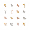 Hot New 18K Gold Plated Earring Geometric Ear Stud Screw Ball Zircon Ear Stud European and American Brass Piercing Jewelry