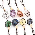 Eco Friendly 100% Linen Cord Necklace Interchangeable Gemstone Macrame Hemp Crystal Stone Pendant Necklace