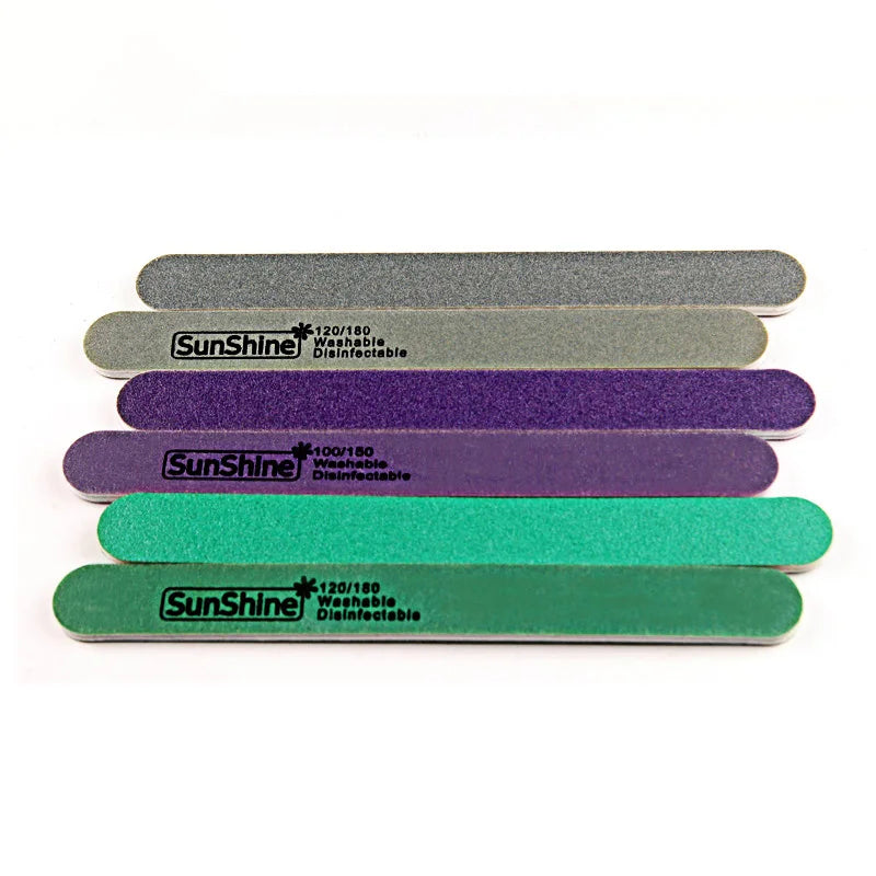 Wholesale Custom logo Green Purple120/180 Grit Nail File Durable Bulk Double Side Nail File