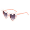 Fashion Party Decorative Multi Candy Color Gradient Love Sunglasses Uv400 Trendy Large Frame Heart Handmade Pearl Sunglasses