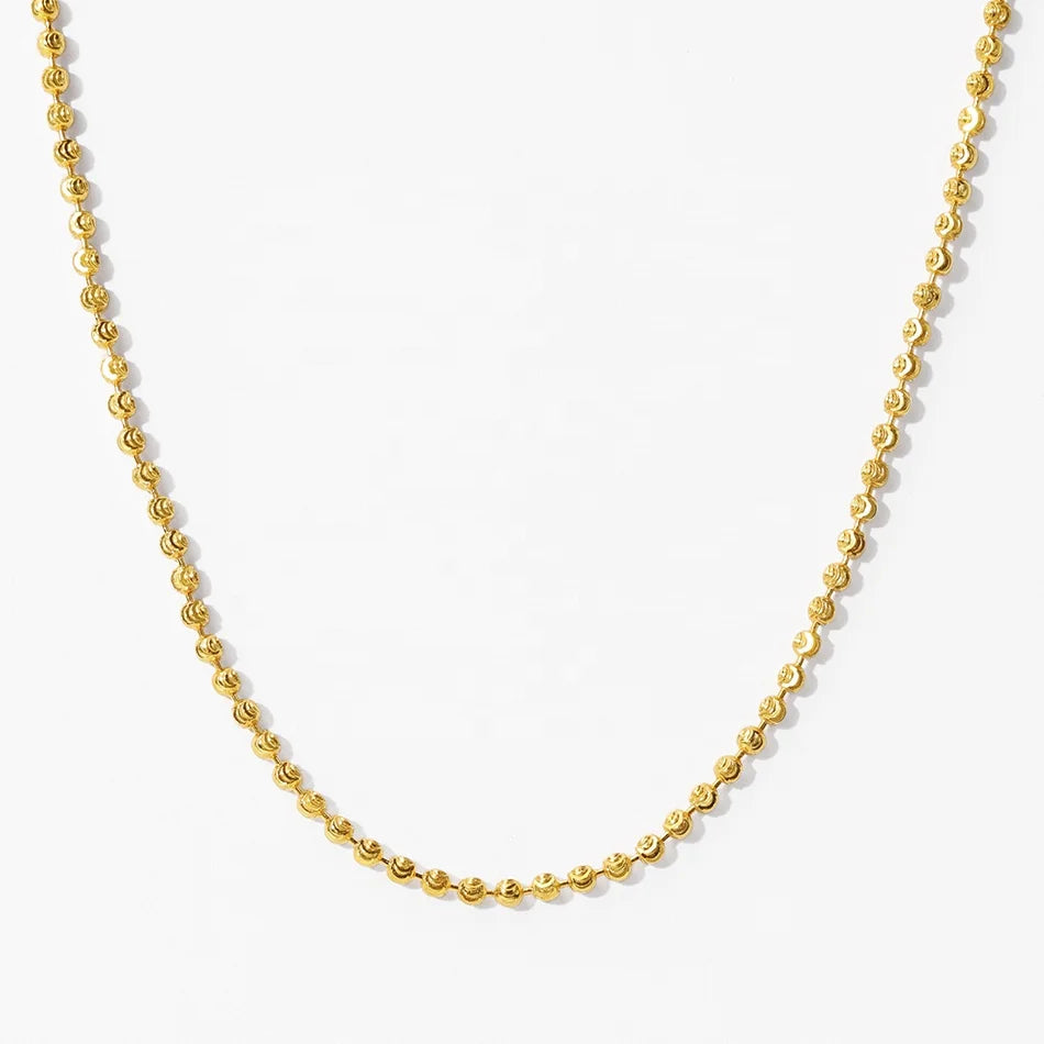 Nagosa Fashion Jewelry 18k Gold Vermeil 925 Sterling Silver Moon Cut Barrel Chain Necklaces for Women