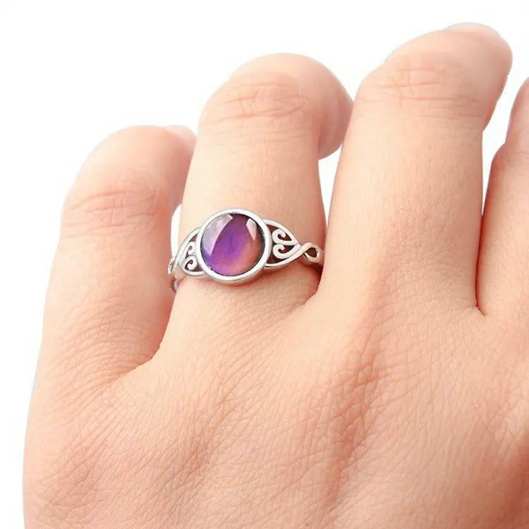 SC Hot Sell Color Changing Mood Ring Girl 5-10 Size Temperature Control Color Changing Wedding Rings for Woman Jewelry Gift
