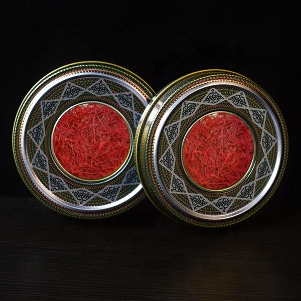 Food Grade Metal Round Spice Saffron Tin Box Packaging