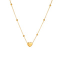 Nabest 18K Gold Plated Minimalist Heart Pendant Necklace PVD Stainless Steel Trendy Link Chain for Women's Wedding Jewelry