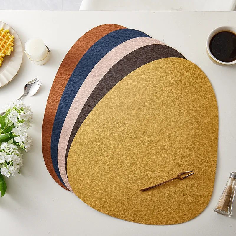 Tabletex Artificial Leather Placemat Double-Sided With Dual-Color Faux Leather Table Mats