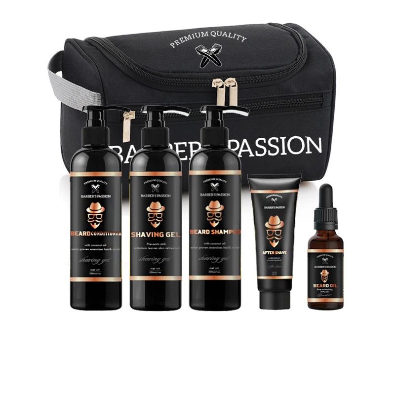 BARBERPASSION Custom Nourish Soften Beard Growth Oil Bottle and Bag for Men