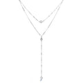 Fashion Jewelry Real Silver 925 Double Layer Chain CZ Stone Necklace for Women