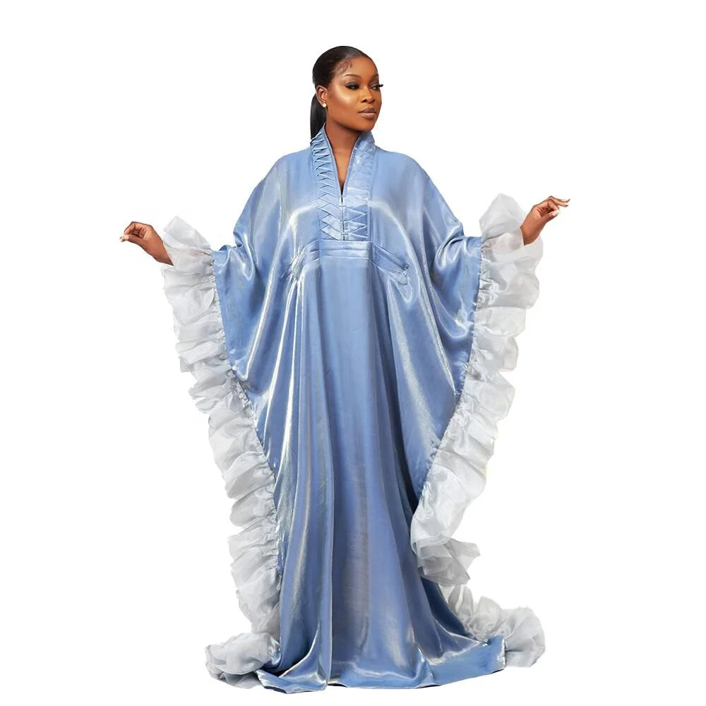 Luxury boubou women African Clothing Women's Loose Dress with Soft Flounces Boubou Women's Elegant Dress