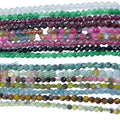 Natural Faceted Stone Beads 4*4mm Round Double Track Bead Necklace Jewelry Making Crystal Beads for Jewelry Making