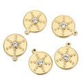 Stainless Steel Gold Color Sun Flower Rhinestone Charm DIY Jewelry Pendant Necklace Findings Women Making Supplies