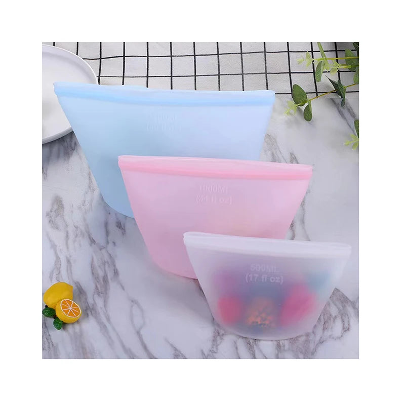 Best Eco-Friendly Rectangle Silicone Bags for Food Storage & Meal Prep with Injection-Molded Design and Freshness Preservation