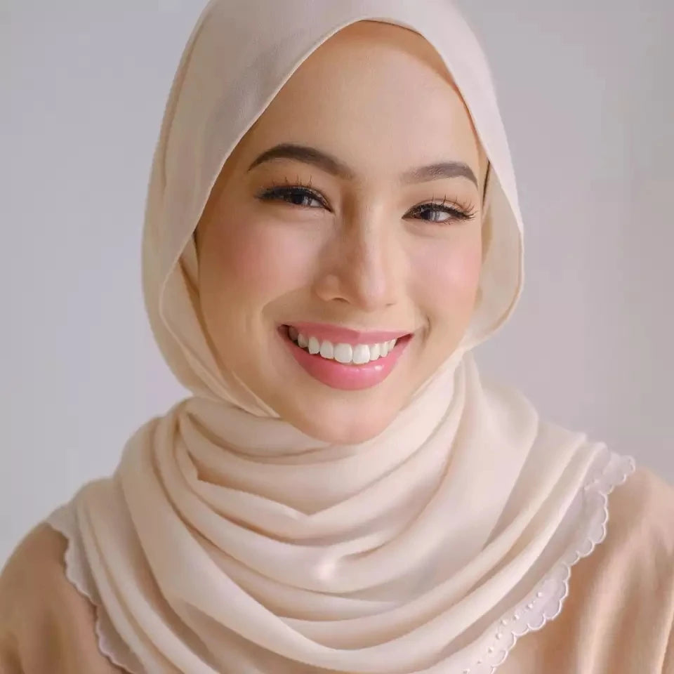 Sulam Hijab Shawl Embroidered Scallop Headscarf Newest Premium Heavy Chiffon Embroidery Edge Shawls Hijab Scarf