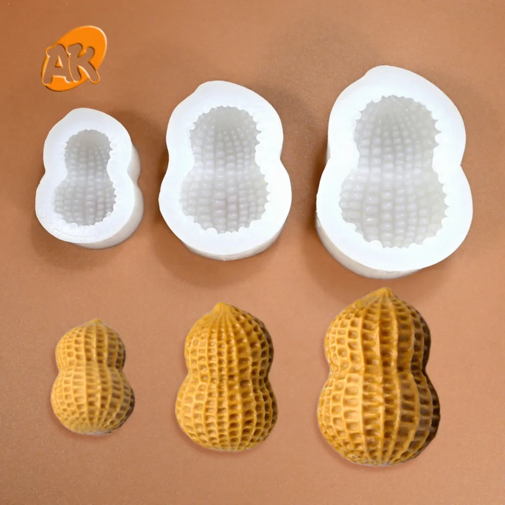 AK Peanut 3D Silicone Molds Fondant Cake Mold for Making Candles Pudding Chocolate Moulds Cake Decorating Supplies Pastry Baking