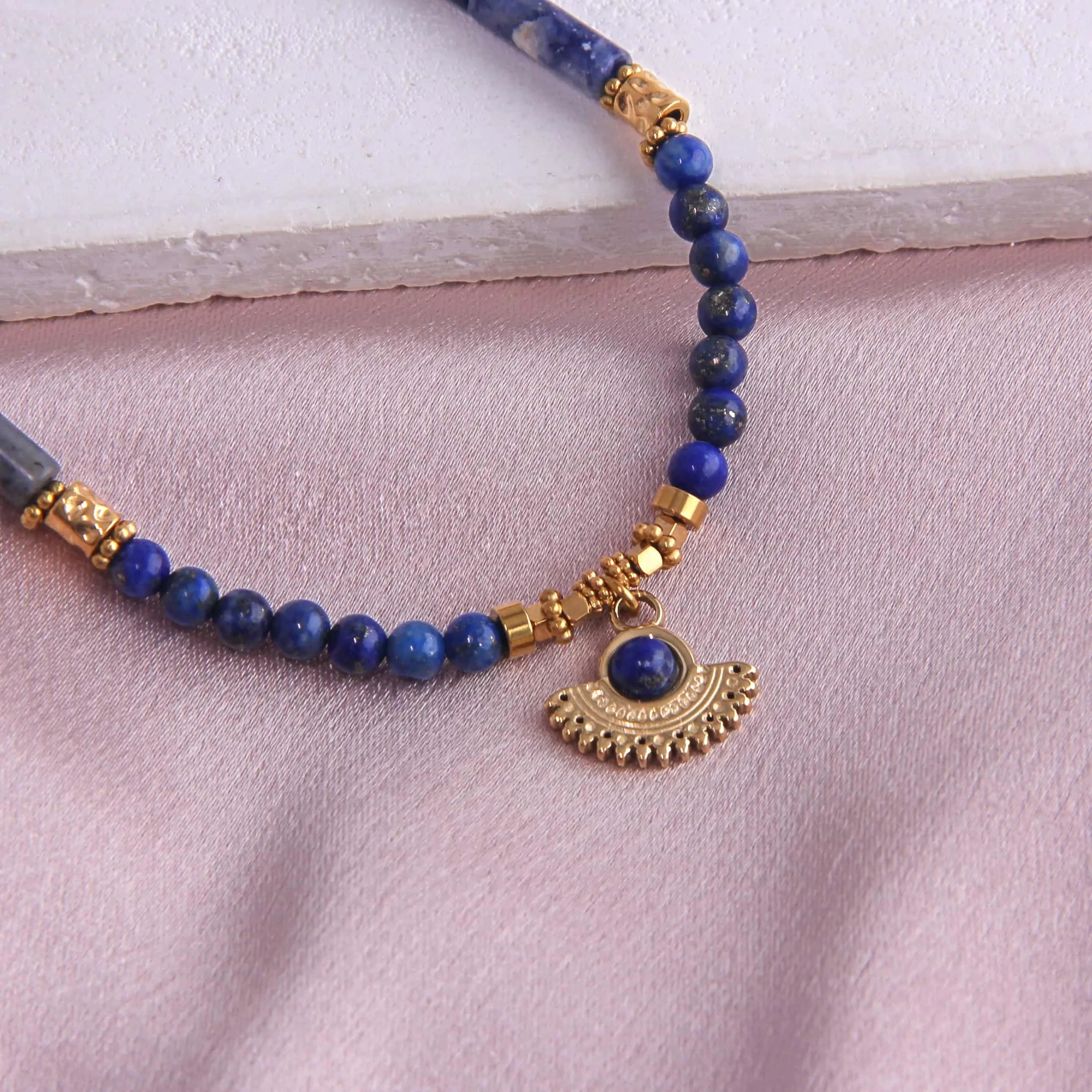 Vintage Fashion Jewelry Handmade Colorful Natural Tourmaline Gemstone Boho Beaded Metal Pendant Necklace for Women