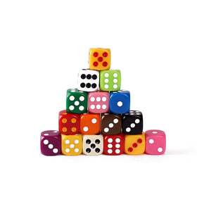KEQI Model Dice-03 16mm Acrylic Rounded Square Corners Dice Game Chess Piece Accessories Toy Color Mahjong Board Game Family