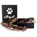 Wholesale Custom Luxury Strong Tweed Wool Nylon Dog Harness and Leash Set With Rose Gold Metal Accessories