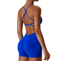 New Sexy Women Compression V Cut Stretchy Quick Dry Breathable Seamless Yoga Shorts and Bra Sets