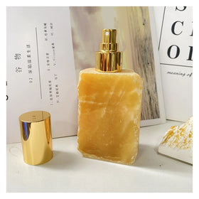 HZ Natural Gemstone Hexagon Amethyst Rose Quartz Crystal Perfume Bottle Wellow Jade Spray Bottle