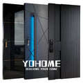 Yohome 2024 Latest Black Exterior Door Designs Home Security Door for Home Hotel Apartment Main Single Door Designs for Home