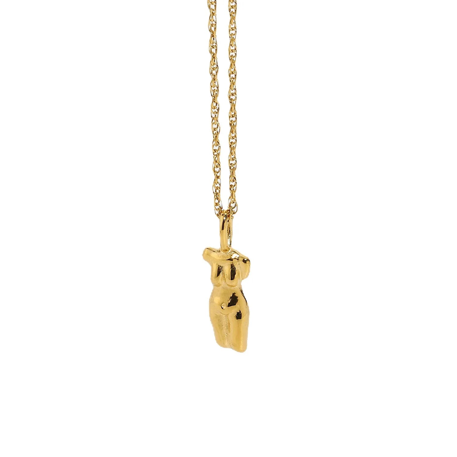 Stainless Steel Minimalist Design Fashion Body Face Shape Necklace 18K Gold Plated Women Pendant Necklace