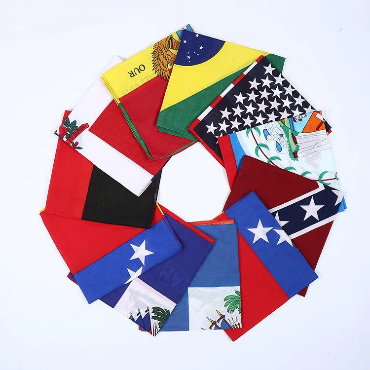 MIO Wholesale Bandanas Cotton Flag Print Head Wrap Scarf Neck Gaiter Face Mask Scarf Cover Sun Bandanas for Men