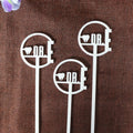 Creative Design White Acrylic Drink Stirrers Paper Wedding Letter Sticks for DIY Crafts Party Swizzle Cocktails