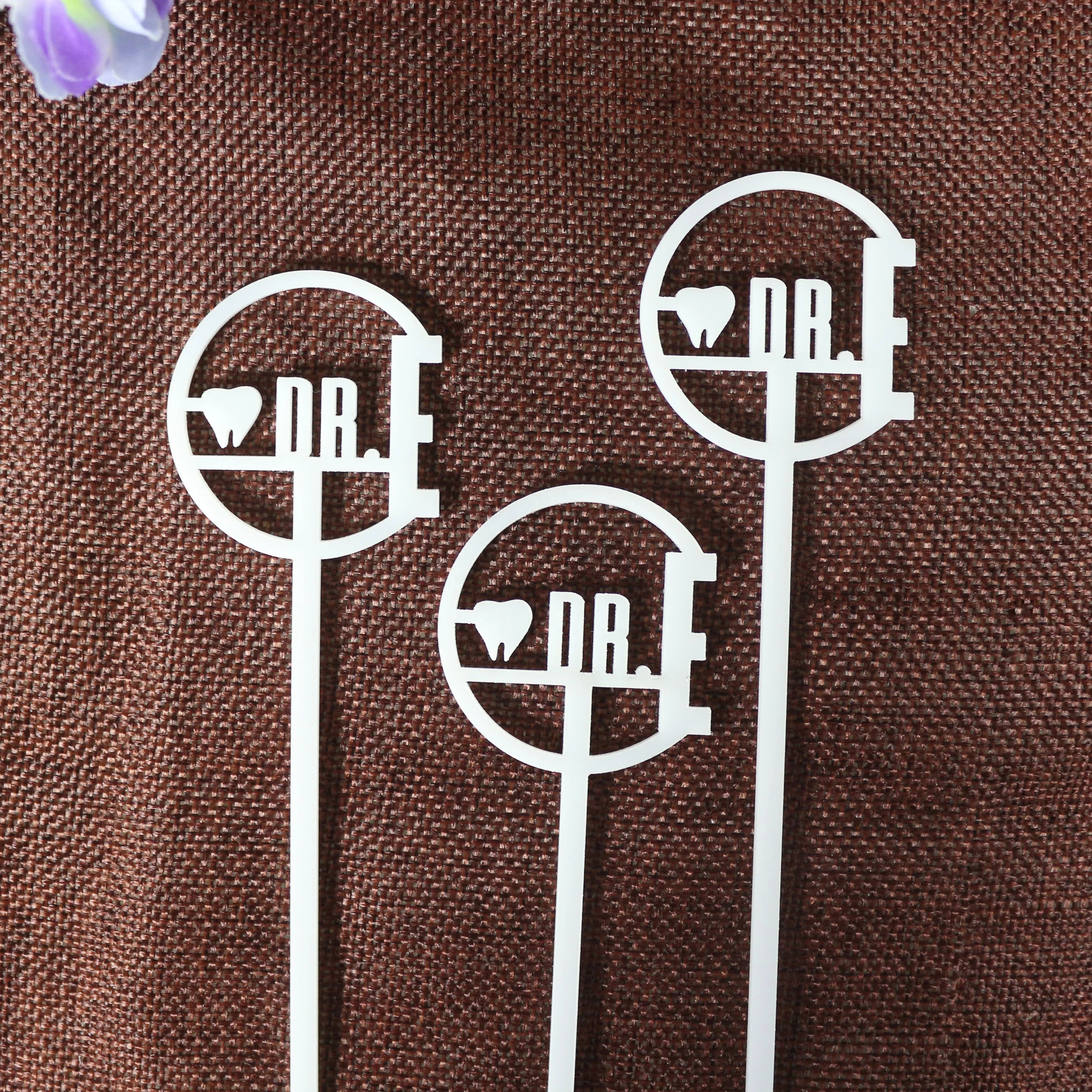 Creative Design White Acrylic Drink Stirrers Paper Wedding Letter Sticks for DIY Crafts Party Swizzle Cocktails