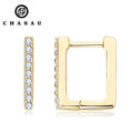 Latest Design 1.5mm Moissanite S925 Sterling Silver Rectangular Earrings for Men and Women