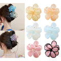Wholesale New Design Korean Flower Hair Clip Claw Fashion Transparent Flower Plumeria Hair Claw Large Hair Claws for Women