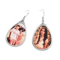 Metal Jewelry Earrings Sublimation Blank Oval Metal Photo Earrings