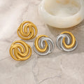 NEW ROUND STRIPED SWIRL TWIST MIX COLOR EARRINGS Dazan New Ins Trendy 18k Pvd Gold Plated Stainless Steel ACTOR PROP JEWELRY