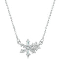 Genuine 925 Sterling Silver Dainty Chain Snowflake Necklace for Women Cute Flowers Necklaces Christmas Jewelry