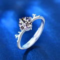 Luxury Women 925 Sterling Silver Antler Moissanite Wedding Rings Girls Christmas Gifts Jewelry