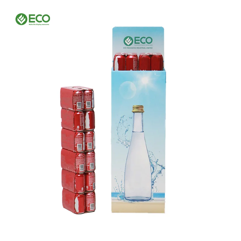 Modern Eco-friendly for Cardboard Floor Display Stand with Customized Shelves for Beverages and Chocolate in Supermarkets
