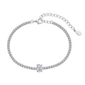 Dylam Trendy in Stock No Moq Rhodium Plated 5A Cubic Zirconia Classic Fashion Tennis Bracelet Charm Bracelets for Women