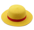 Funny Hats Luffy Straw Hats Wholesale Cosplay Custom Party Summer Outdoor Yellow One Piece OEM ODM Service Adults Male Plain