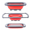 Fruit Vegetable Silicon Strainer Basket Folding Strainers Collapsible Silicone Colander Over Sink
