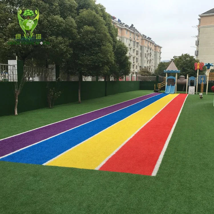 Colorful Artificial Turf Rainbow Runway for Indoor/Outdoor Use Kindergarten Toddler Playground Sports Synthetic Grass Carpet