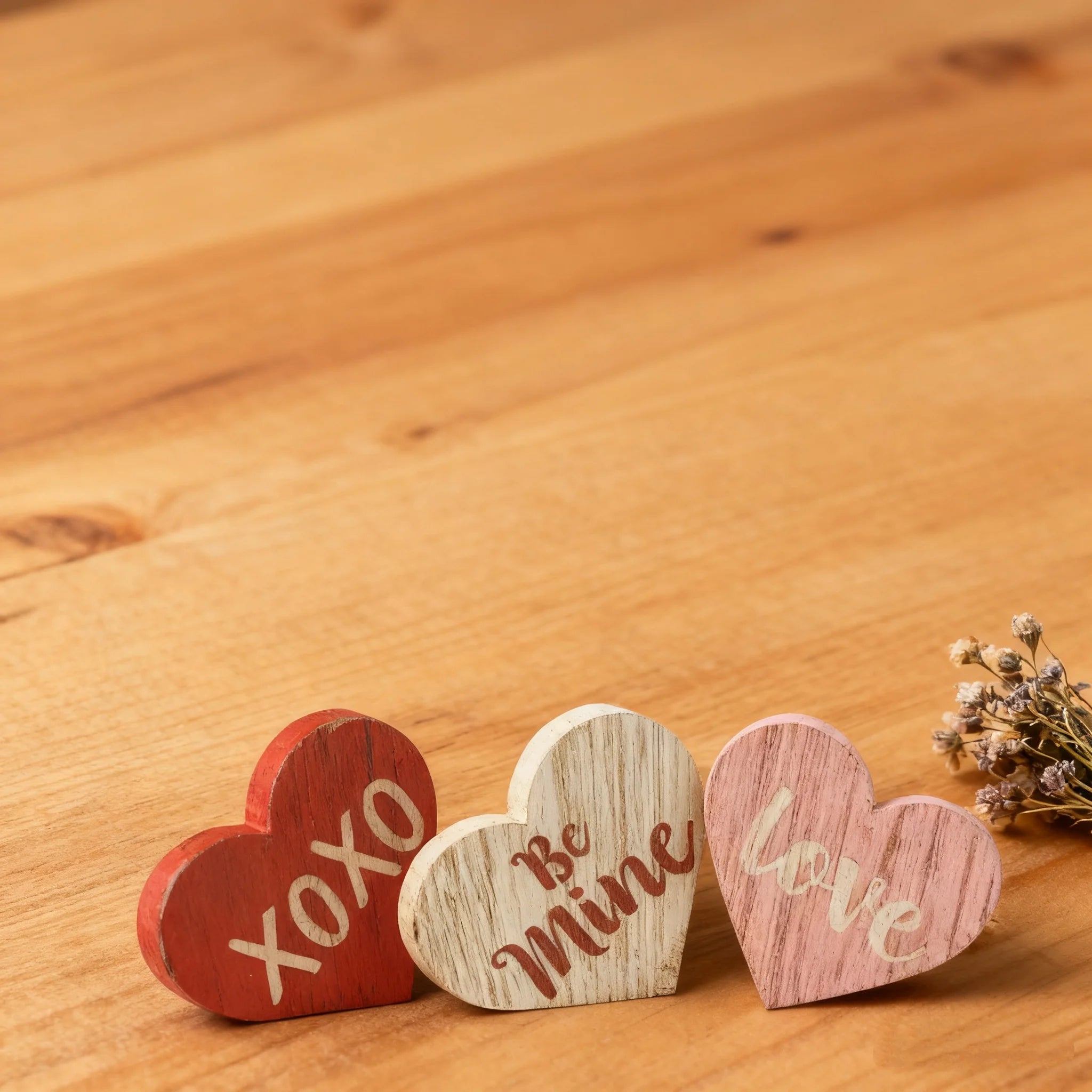 Pafu Classic Cute Valentines Day Decor Candy Heart Table Decorations Sign Valentines Day Wooden Tiered Tray Decor for Gift