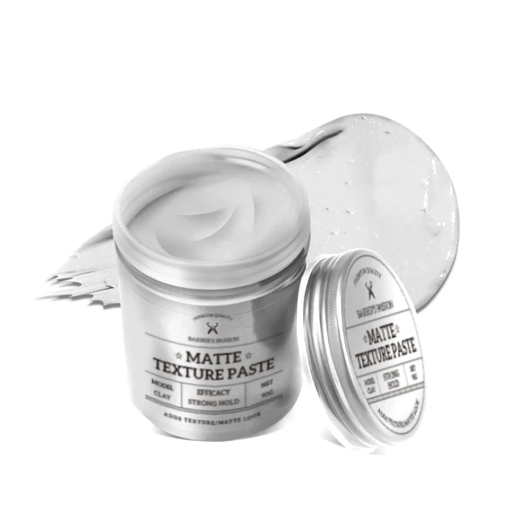 BARBERPASSION Easy Apply No Color Leaves Texturizing Hair Clay for Men Hair Styling Paste Custom Private Label