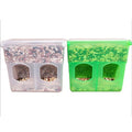 2 Holes Plastic Transparent Feeder Plastic Automatic Bird Pigeon Parrot Feeder