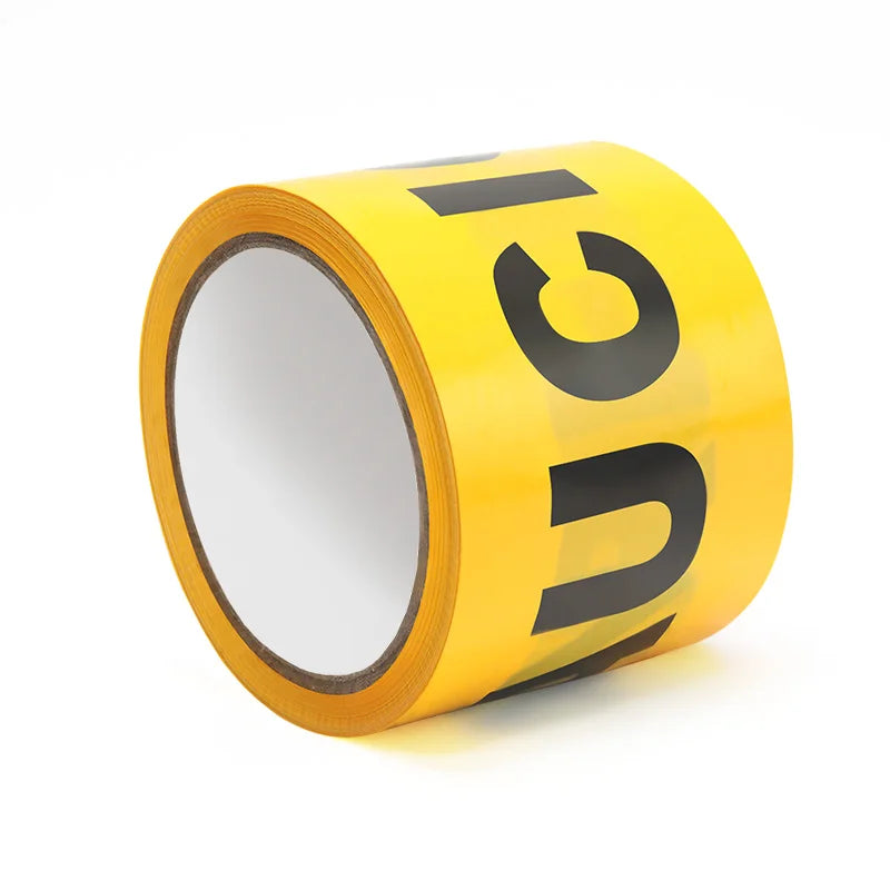 PAC KING PK-PE21 Yellow Caution Barricade Tape 70mm Width 30mic Thickness 3 in X 1000 Ft Non Adhesive Safety Roll