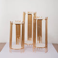 3 PCS SET Wedding Party Decoration New Geometric Road Lead Iron Art Dessert Table Centerpieces  Ornaments Catwalk Flower Stand
