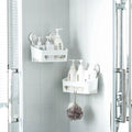 Multifunctional No Drill Bathroom Organizer Square Wall Mounted Vacuum Suction Cup Basket Hanging Storage Shelf for Shower Caddy