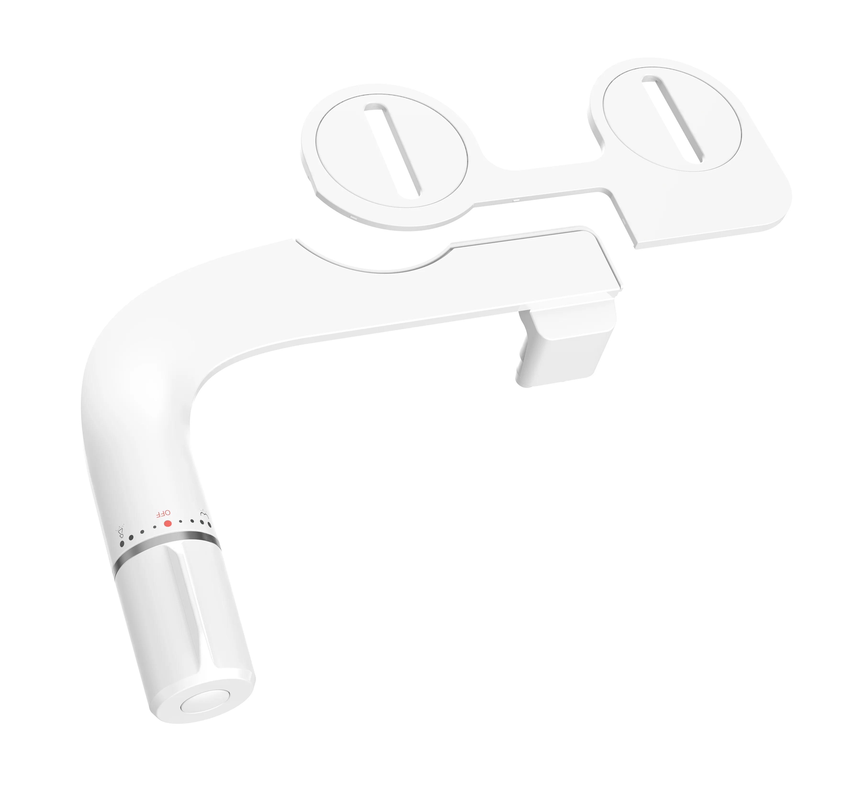 Ultra Slim ABS Dual Knobs Bidet Toilet Small Body Seat Bathroom Nozzle Self-Cleaning Cold Water Sprayer Wall-Mounted