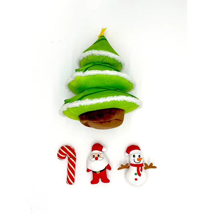 China Supplies Wear Resistant Christmas Trees Snowman Custom Pet Hide and Seek Plush Toys