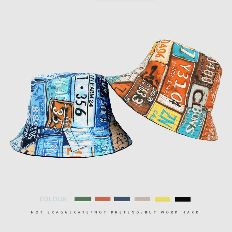 Custom Bucket Hat With Full Printed Logo Street Graffiti Hip Hop Reversible Bucket Hat Custom Embroidery Bucket Hat