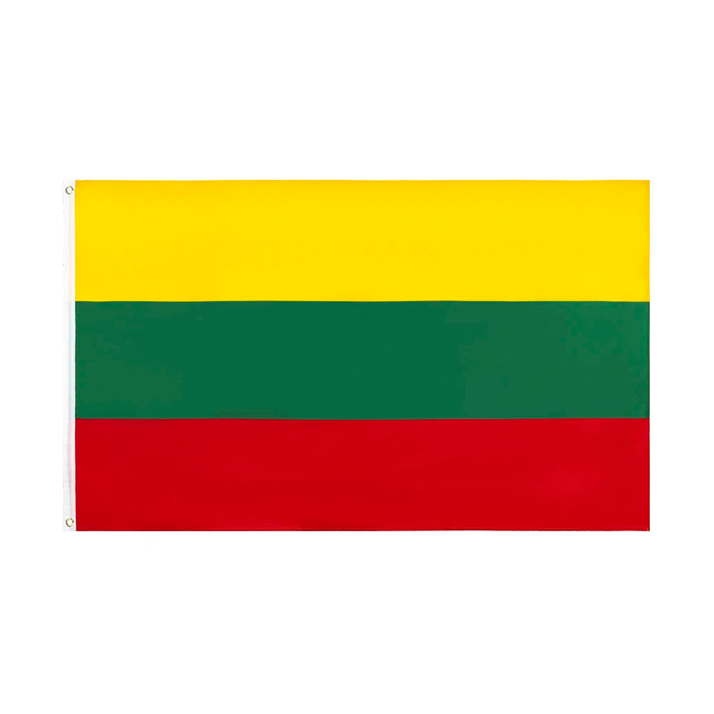 Ready to Ship 100% Polyester 3x5ft Stock Yellow Green Red Republic of Lithuania Flag
