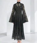 2024 Spring New Style Bell Sleeve Long Sleeve Heavy Industry Bundle Collage Super Fairy Lace Long Dress